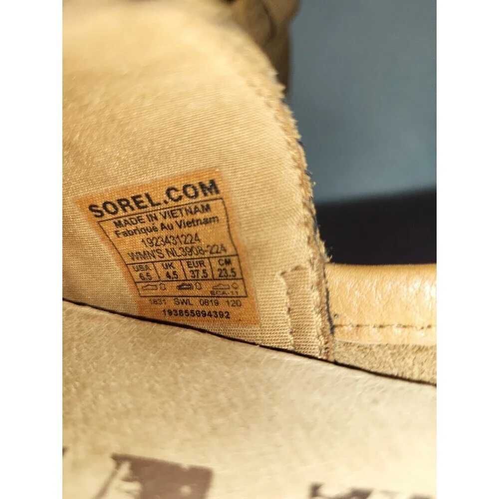 Sorel - Women's Ella Slip-On, Leather or Suede Shoe, Jute Camel Brown, Size 6.5